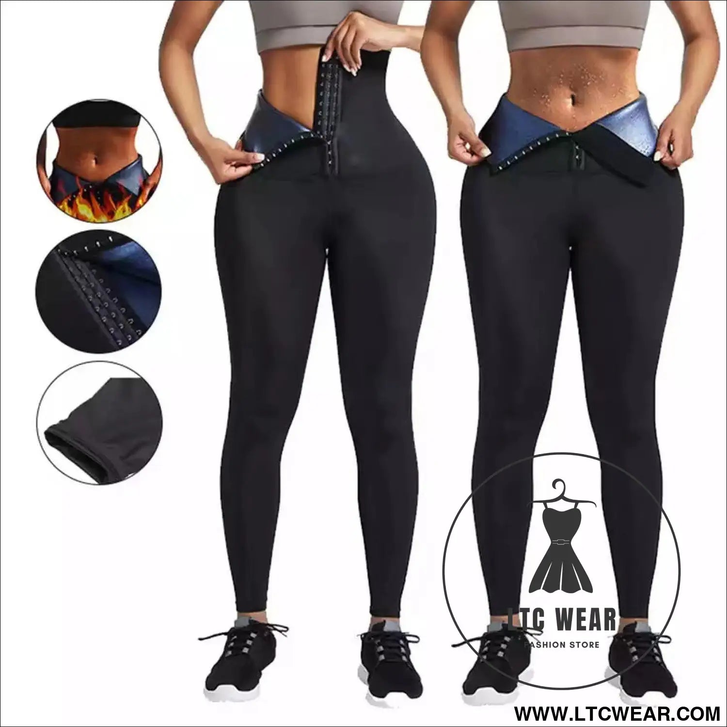 Stylish waist-cinching cropped yoga pants
