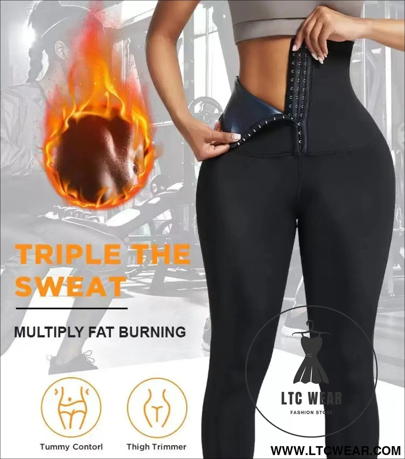 Stylish waist-cinching cropped yoga pants