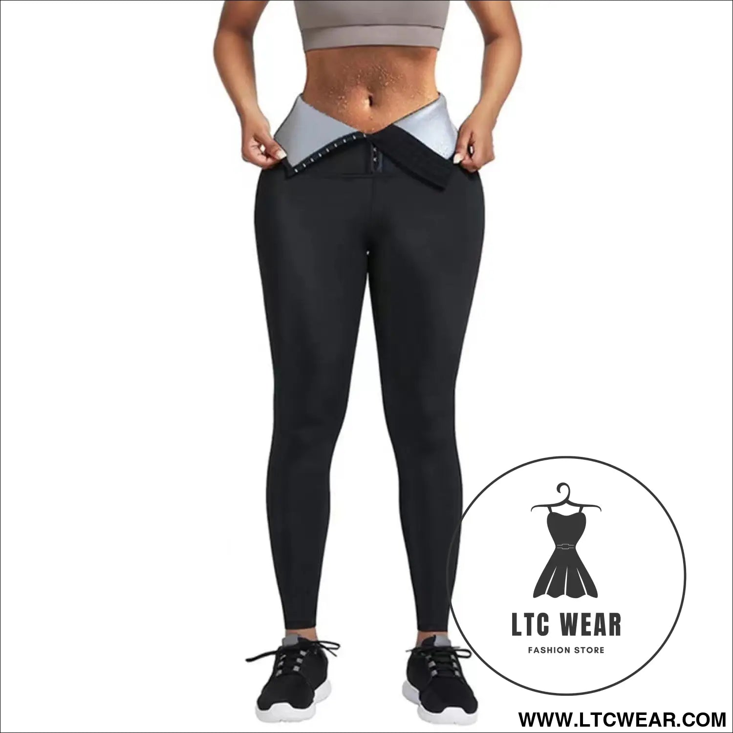 Stylish waist-cinching cropped yoga pants
