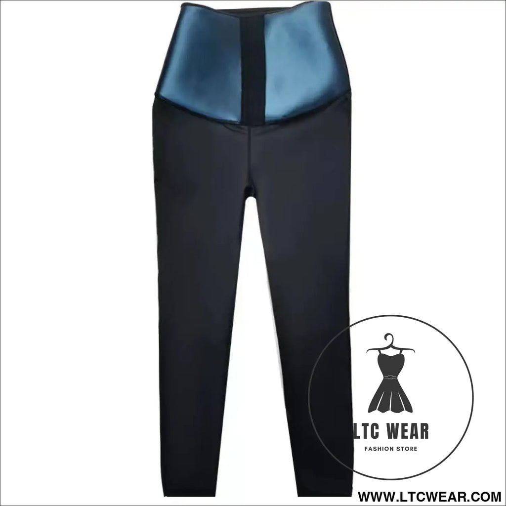 Stylish waist-cinching cropped yoga pants - blue / s