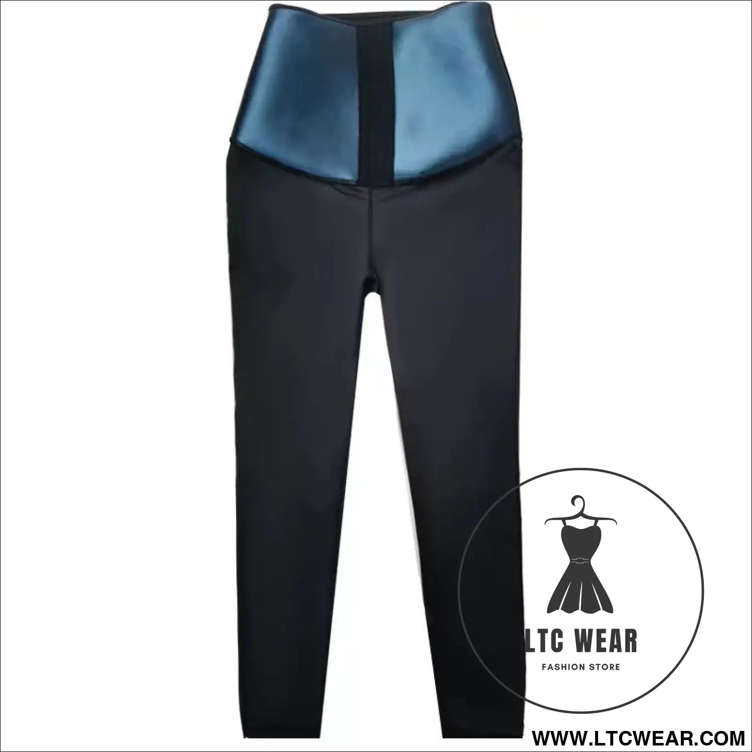Stylish waist-cinching cropped yoga pants - blue / s