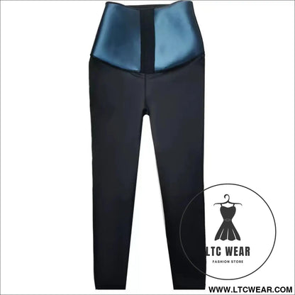 Stylish waist-cinching cropped yoga pants - blue / s