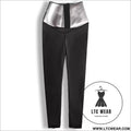 Stylish waist-cinching cropped yoga pants - silver / s