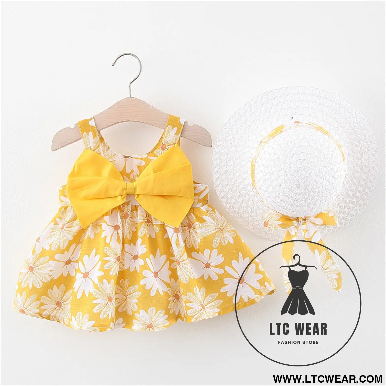 Summer new baby girl flower suspender skirt to send straw hat infant children european and american children’s skirt