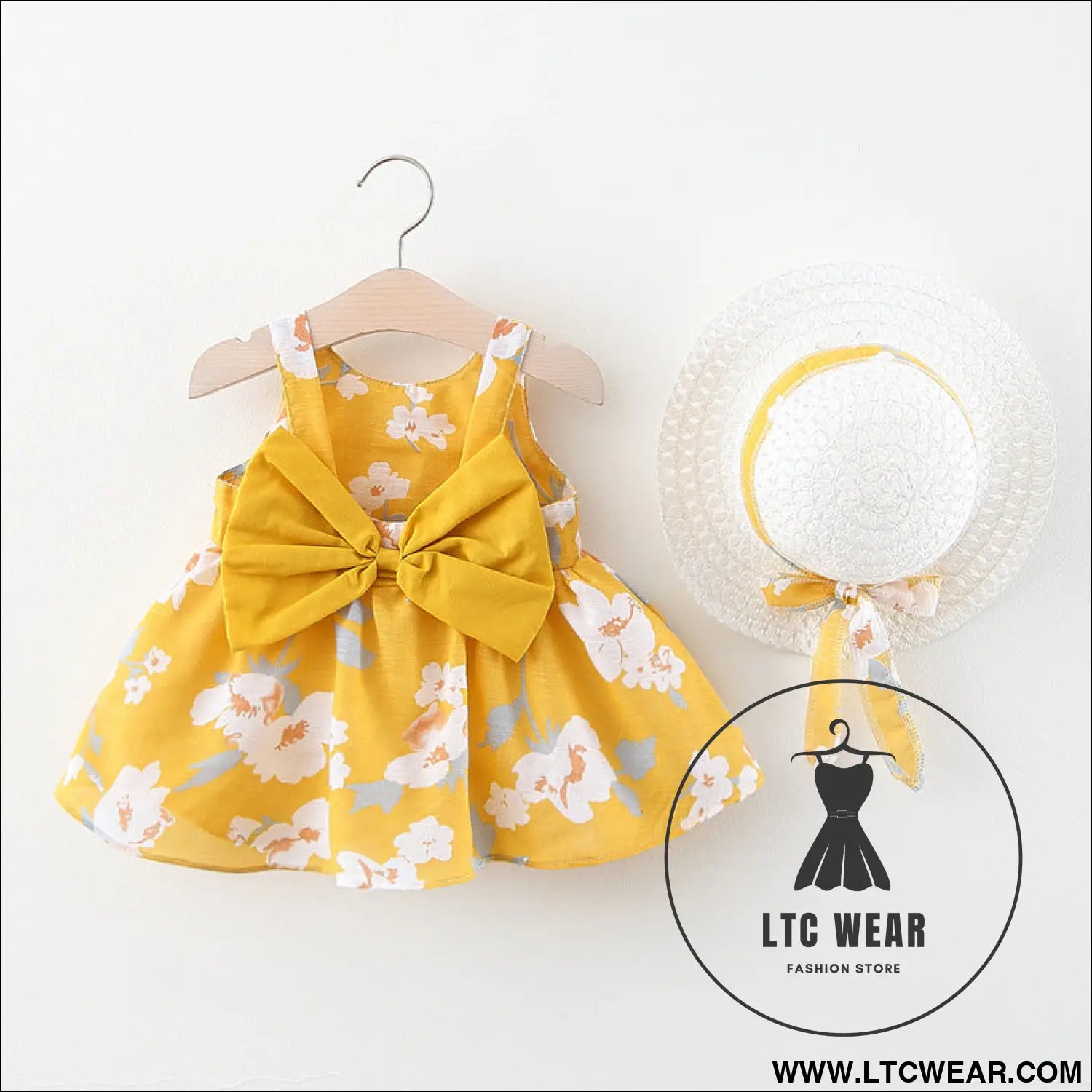 Summer new baby girl flower suspender skirt to send straw hat infant children european and american children’s skirt