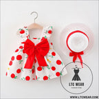 Summer new princess suspender dress baby cotton skirt children’s clothing - red / 73cm
