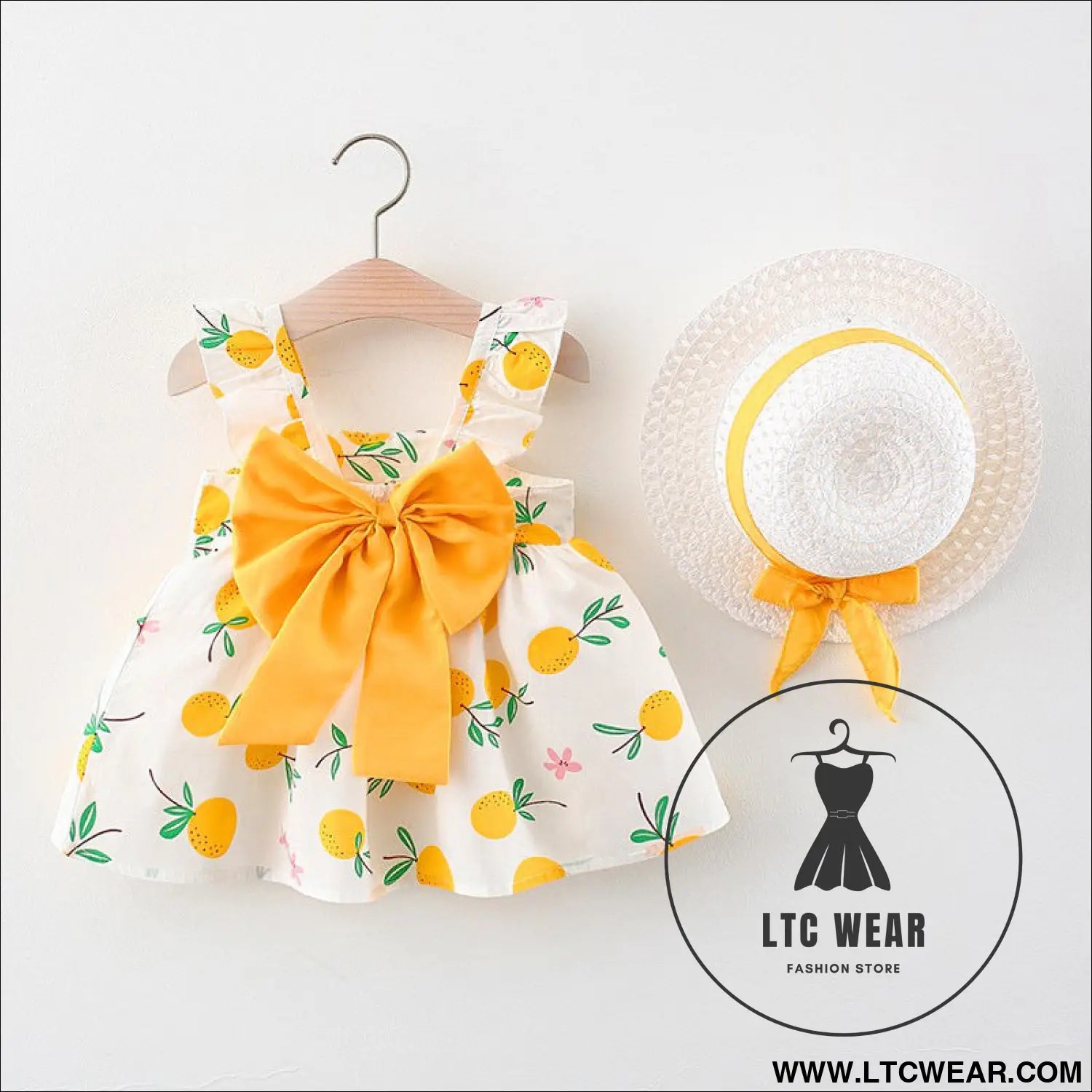 Summer new princess suspender dress baby cotton skirt children’s clothing - yellow / 73cm