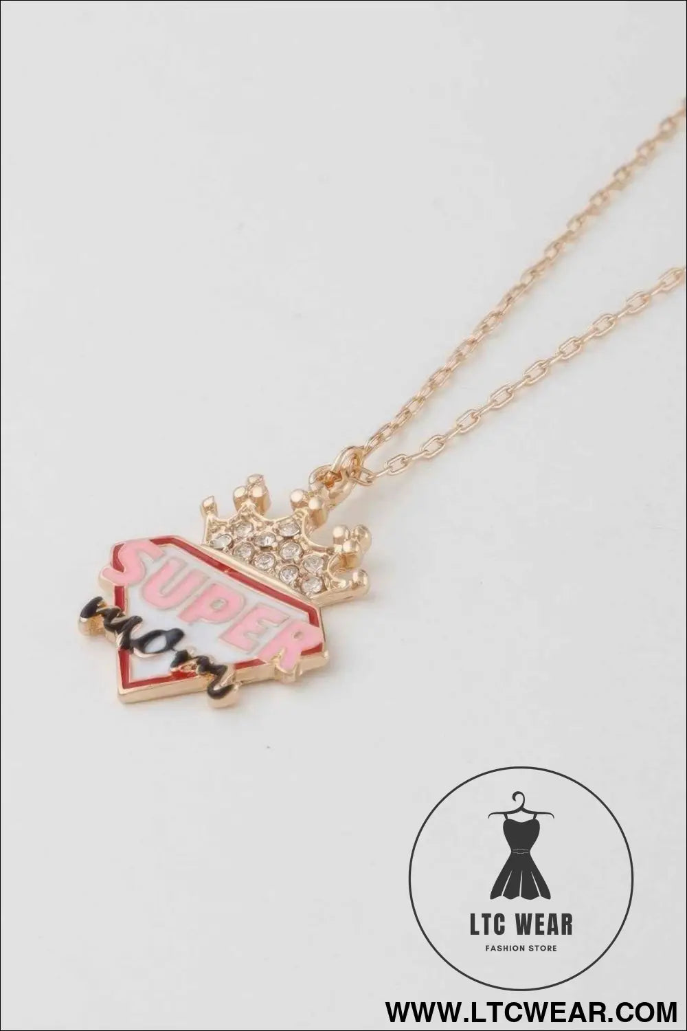 Super Mom Diamond Crown Necklace