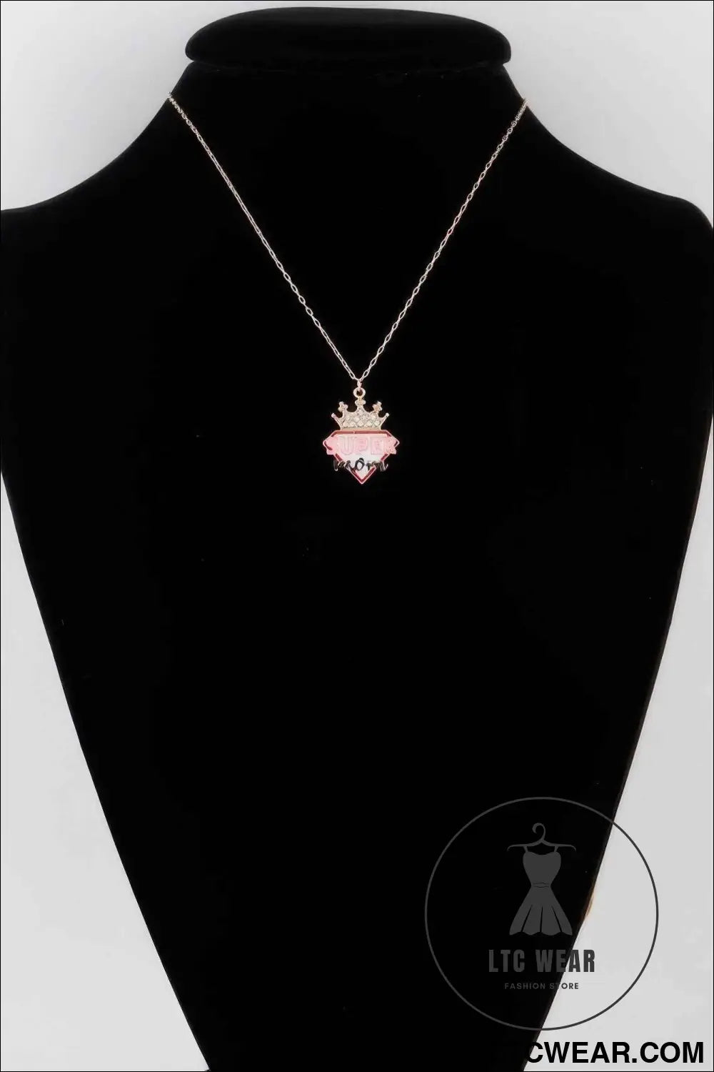 Super Mom Diamond Crown Necklace