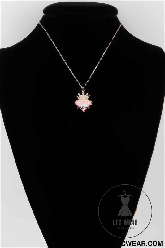 Super Mom Diamond Crown Necklace