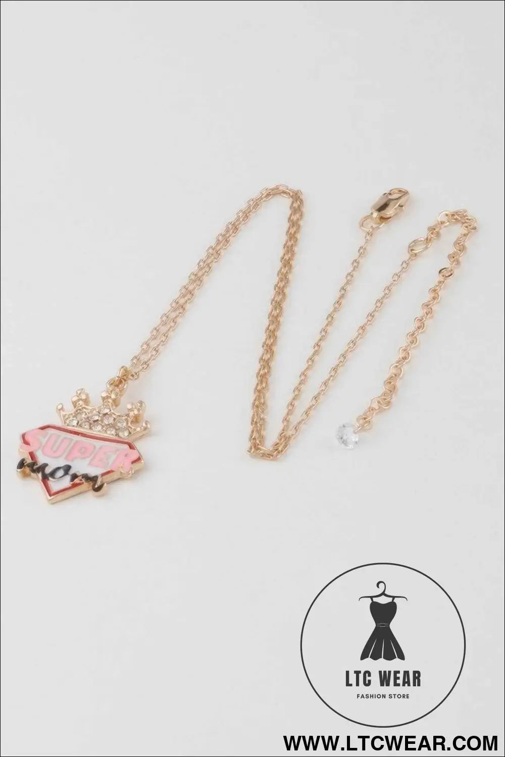 Super Mom Diamond Crown Necklace