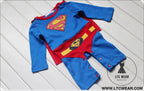 Superman harper with cloak embroidery superman wukong creeper baby suit jumpsuit - superman long sleeve print / 70cm