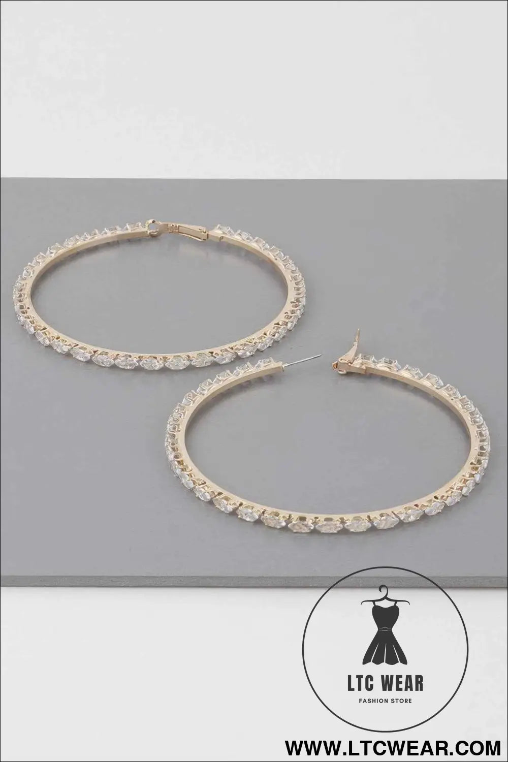 Teardrop Jeweled Hoop Earrings