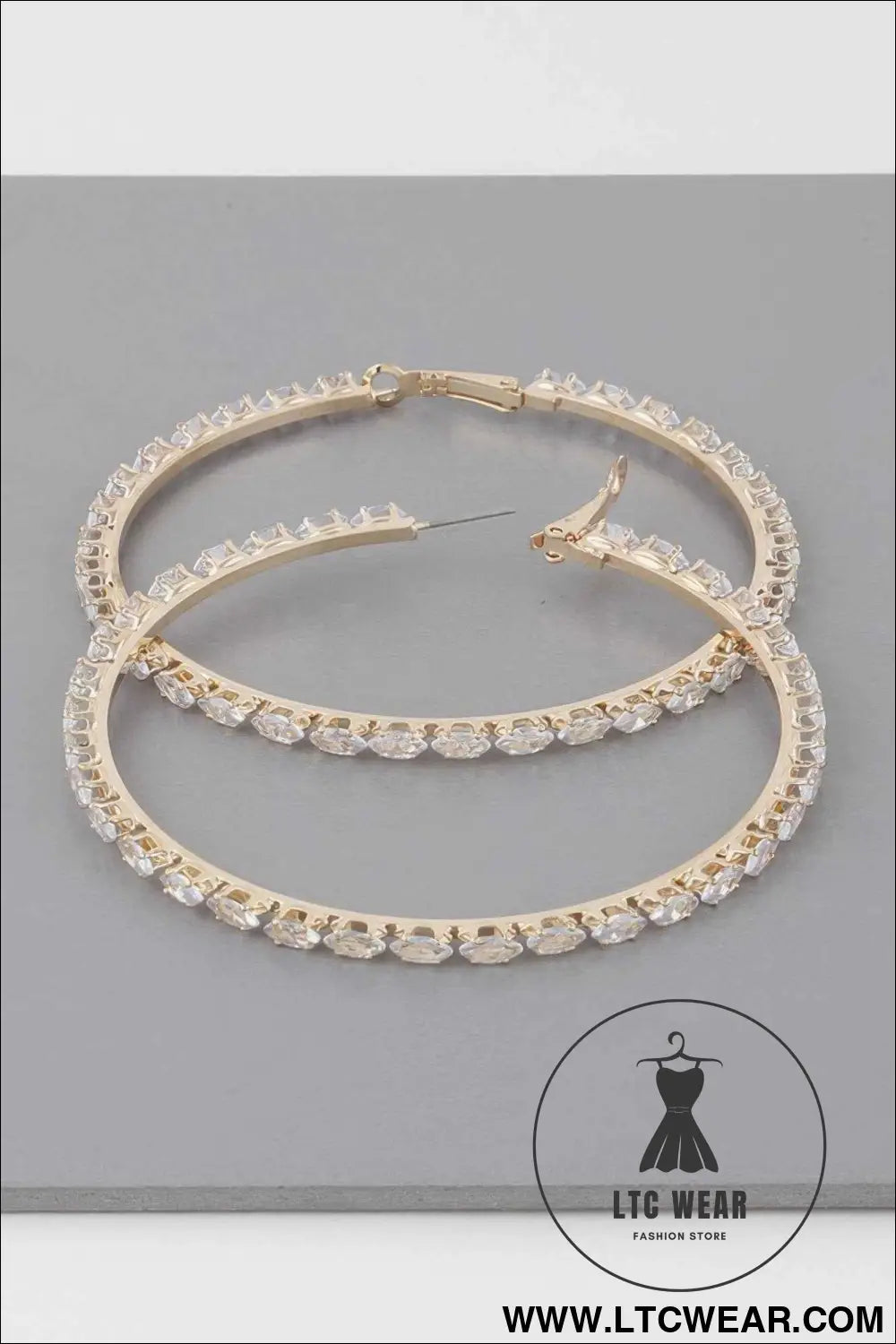 Teardrop Jeweled Hoop Earrings