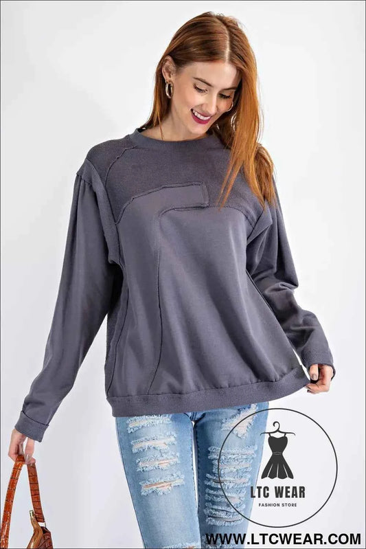 Terry Knit Loose Fit Pullover