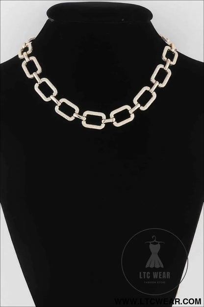 Textured Link Chain Necklace