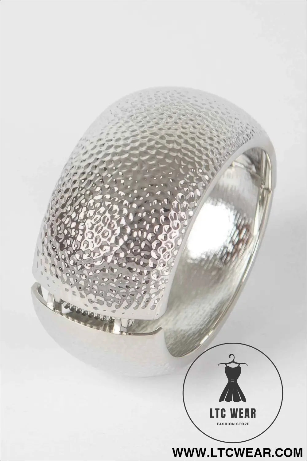 Textured Metal Bangle Bracelet