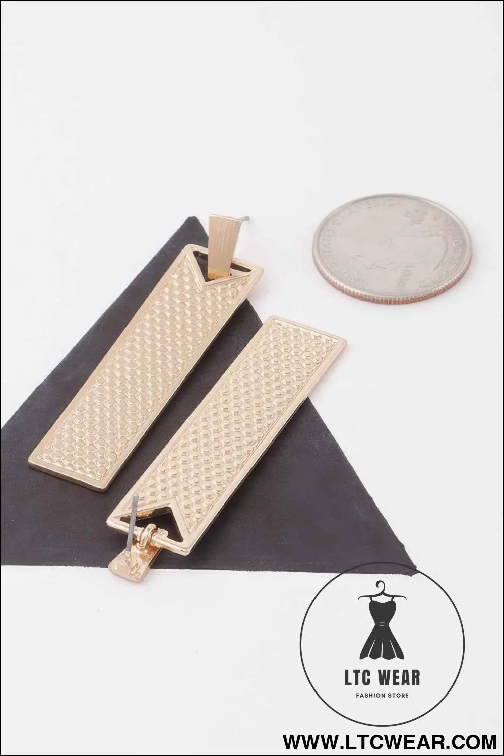 Textured Vertical Bar Earrings