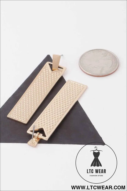 Textured Vertical Bar Earrings