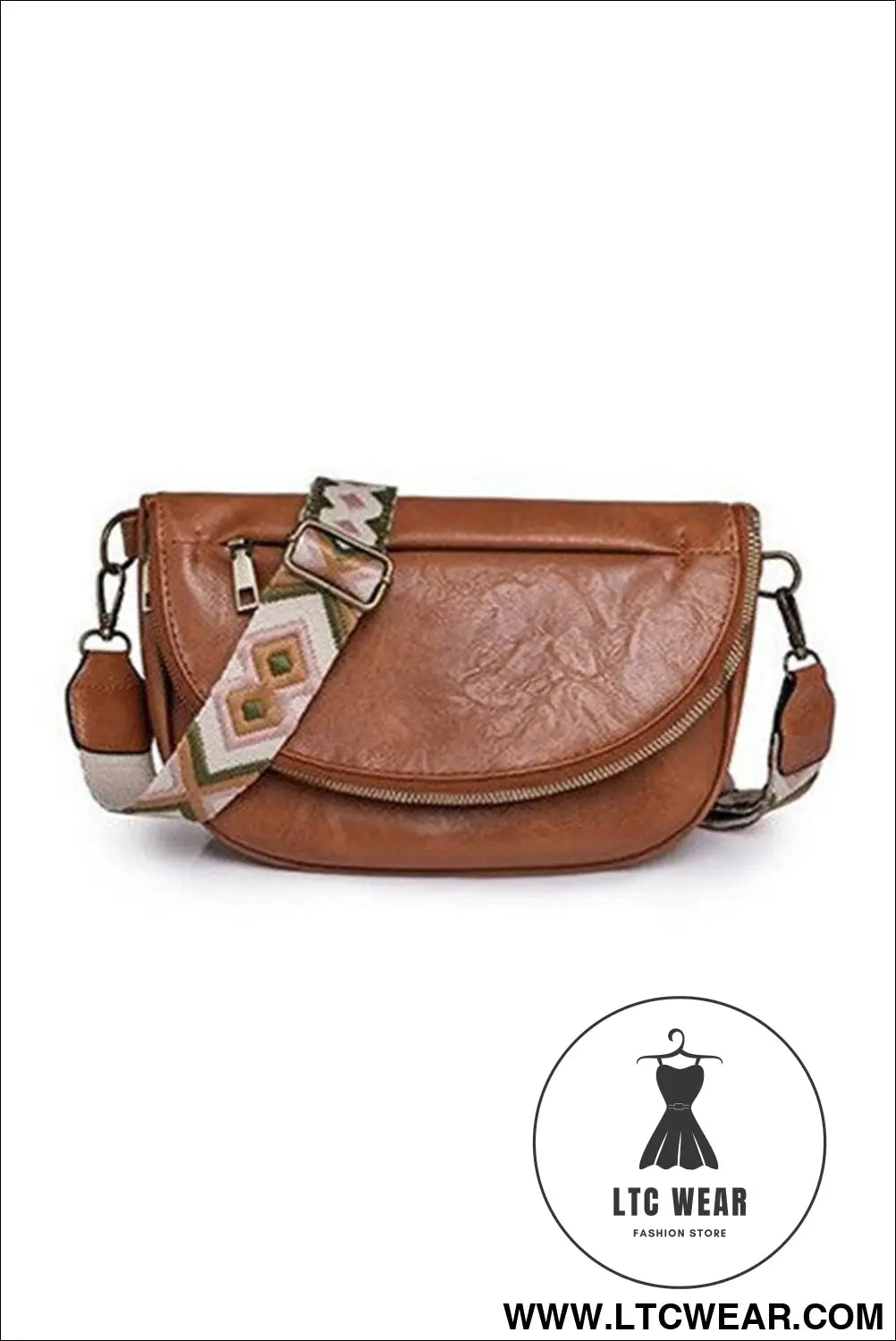 Thai curry wide strap pu leather crossbody bag - thai curry / one size / 95% pu + 5% alloy - crossbody bags