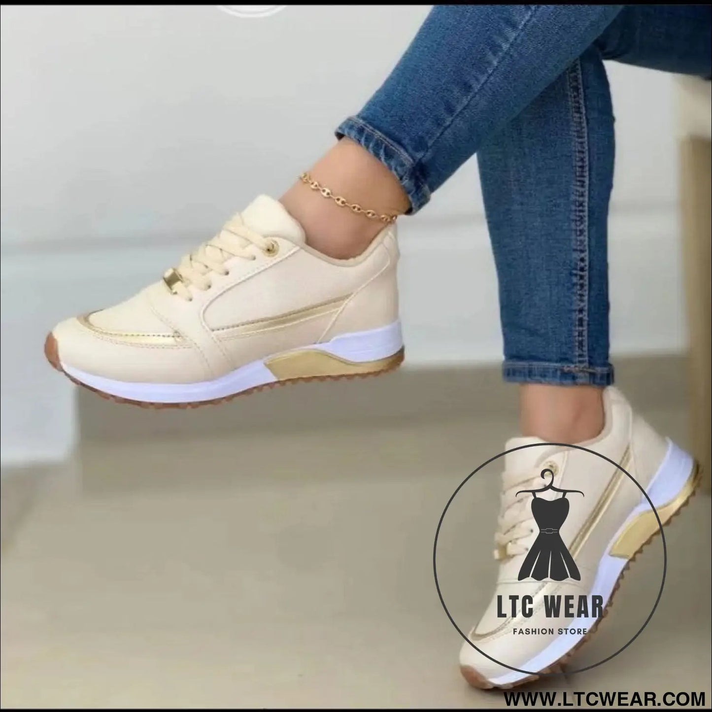 Thick soled color blocked casual low cut sports women's shoes - L.T.C Wear Online Fashion Store