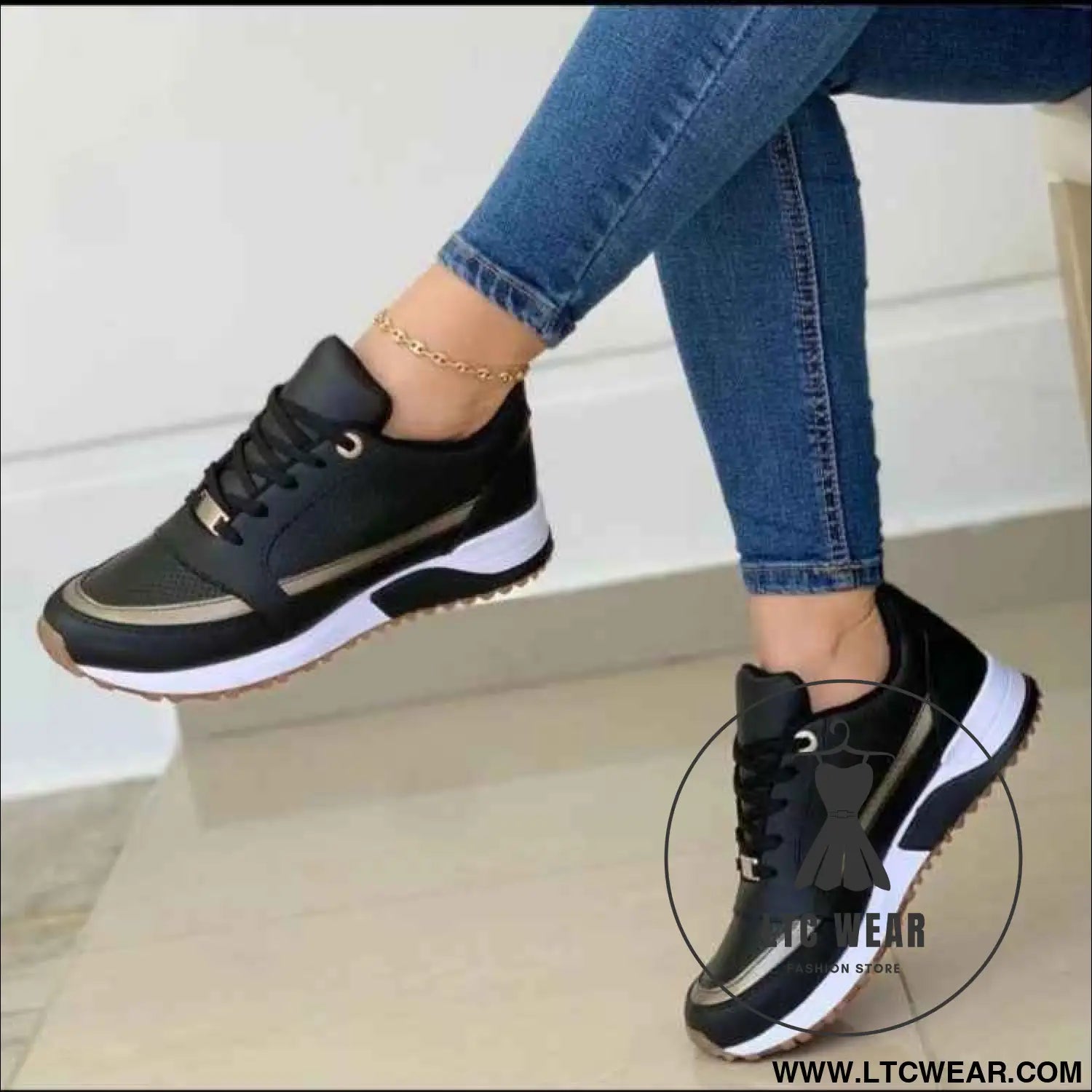 Thick soled color blocked casual low cut sports women's shoes