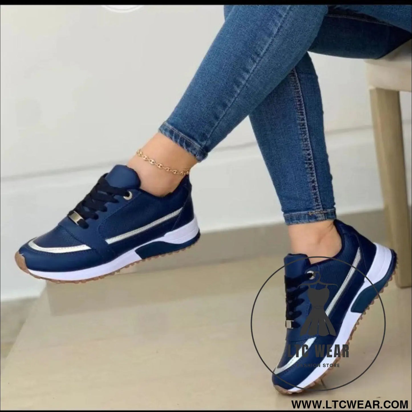 Thick soled color blocked casual low cut sports women's shoes - L.T.C Wear Online Fashion Store