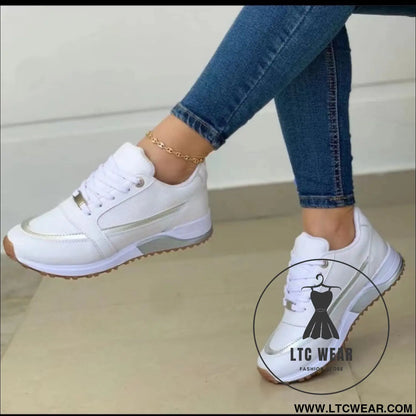Thick soled color blocked casual low cut sports women's shoes - L.T.C Wear Online Fashion Store
