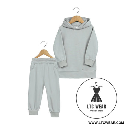 Thickened autumn and winter clothing children’s sports suit casual pullover hooded sweater trousers two-piece set