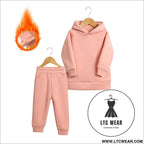 Thickened autumn and winter clothing children’s sports suit casual pullover hooded sweater trousers two-piece set