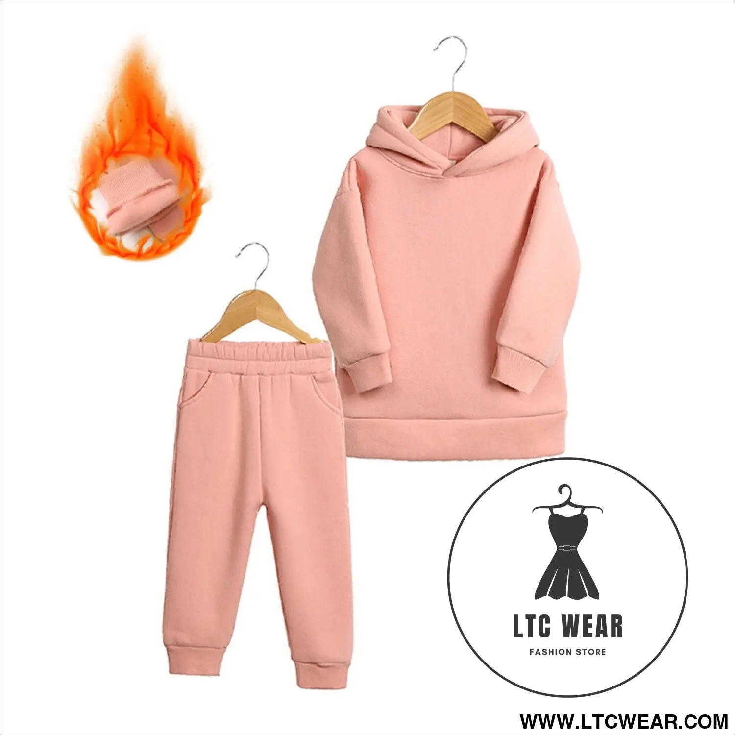 Thickened autumn and winter clothing children’s sports suit casual pullover hooded sweater trousers two-piece set