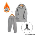 Thickened autumn and winter clothing children’s sports suit casual pullover hooded sweater trousers two-piece set