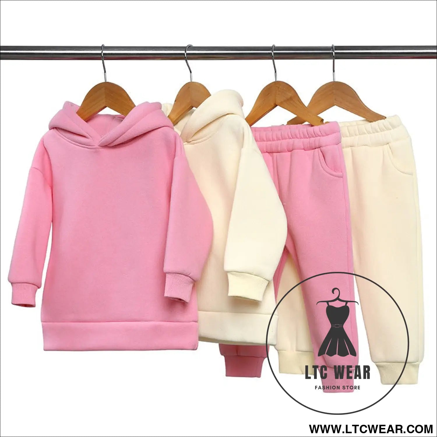 Thickened autumn and winter clothing children’s sports suit casual pullover hooded sweater trousers two-piece set