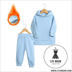 Thickened autumn and winter clothing children’s sports suit casual pullover hooded sweater trousers two-piece set