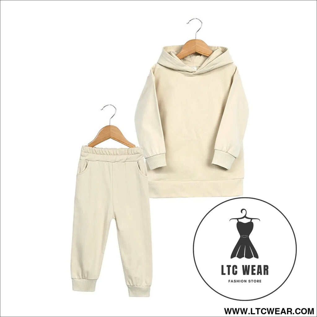 Thickened autumn and winter clothing children’s sports suit casual pullover hooded sweater trousers two-piece set