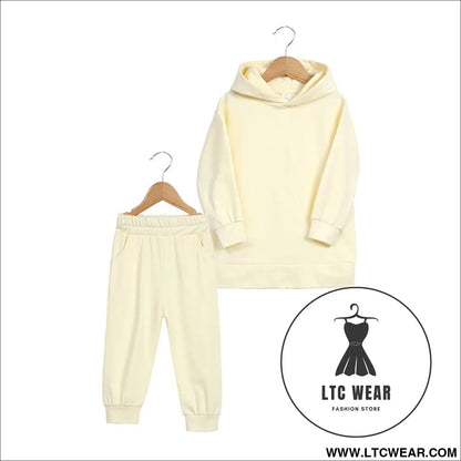 Thickened autumn and winter clothing children’s sports suit casual pullover hooded sweater trousers two-piece set