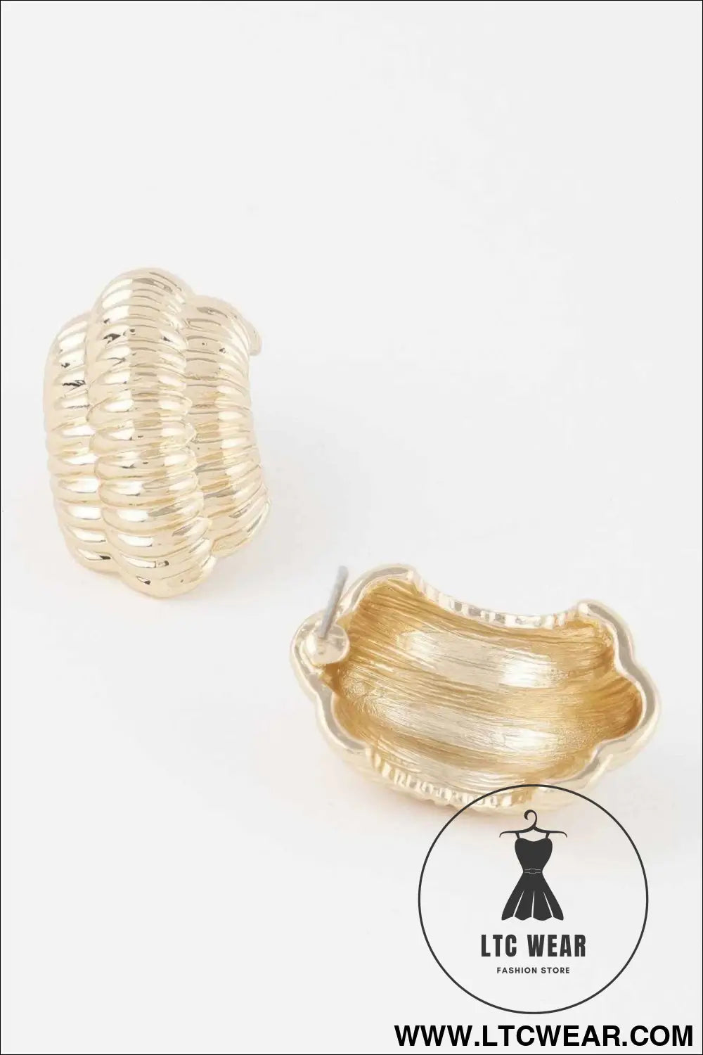 Thin Ribbed Hoop Earrings
