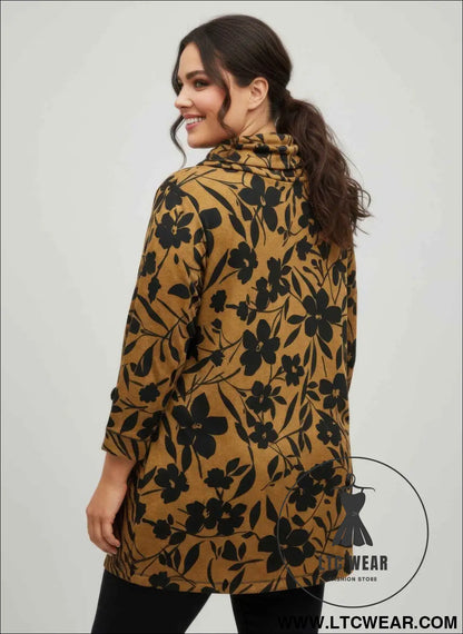 Thomas&olivia Printed Plus Size Blouse