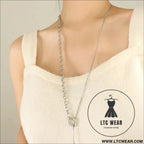 Titanium steel chain necklace - silver / one size