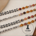 Titanium steel egg yolk stone necklace - silver / one size