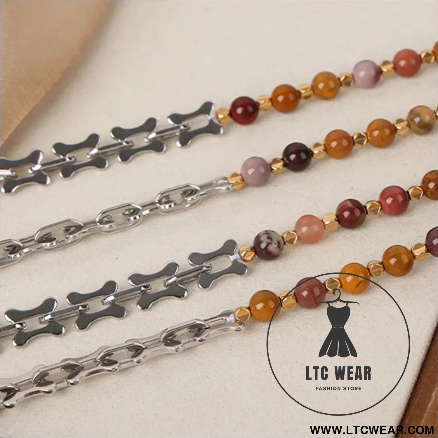 Titanium steel egg yolk stone necklace - silver / one size