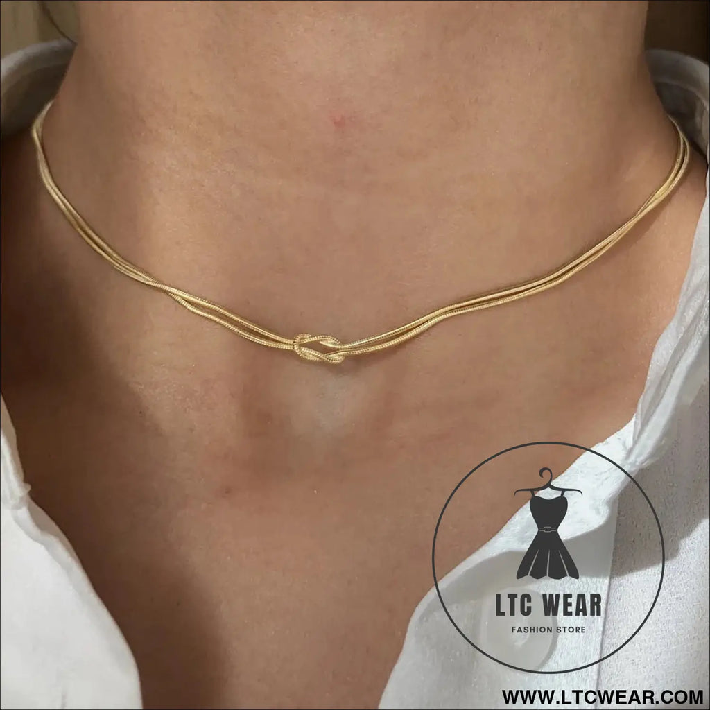 Titanium steel knotted necklace