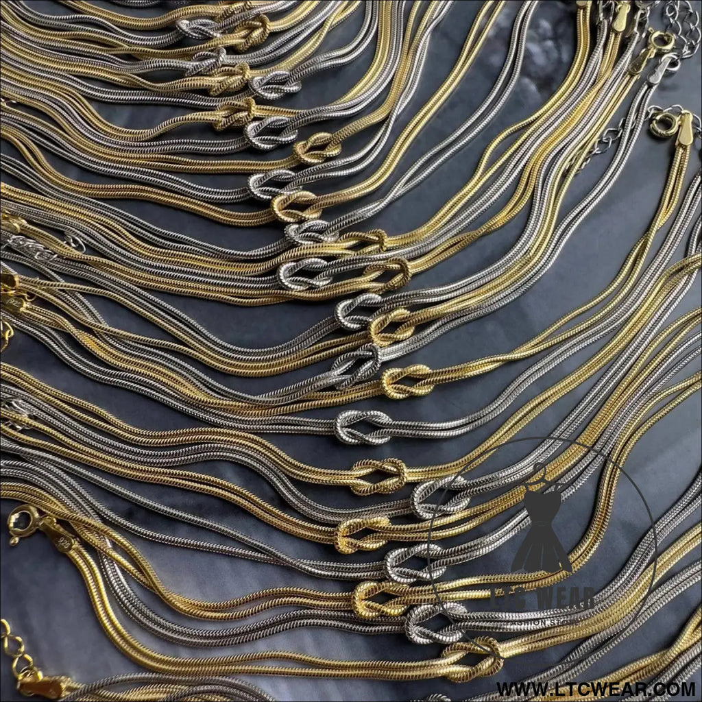 Titanium steel knotted necklace