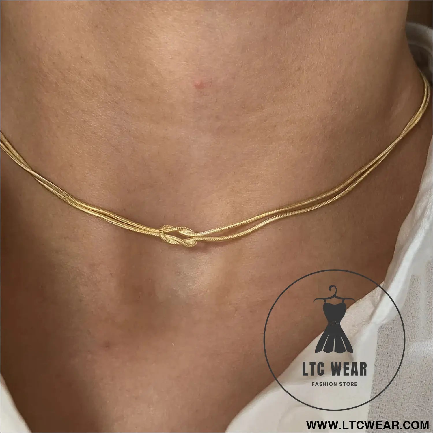 Titanium steel knotted necklace