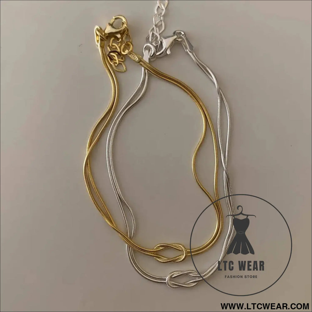 Titanium steel knotted necklace