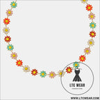 Titanium steel oil drip flower necklace - gold / one size