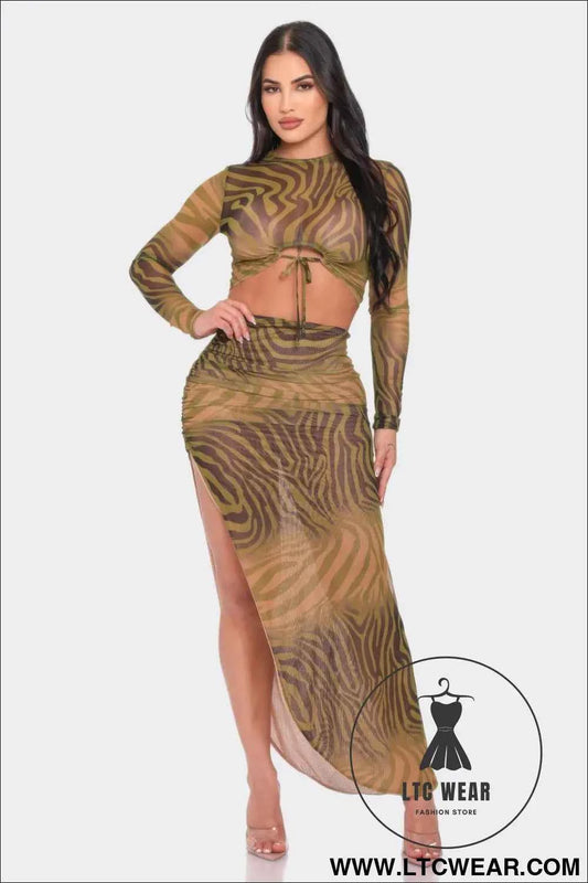 Top And Long Skirt Set