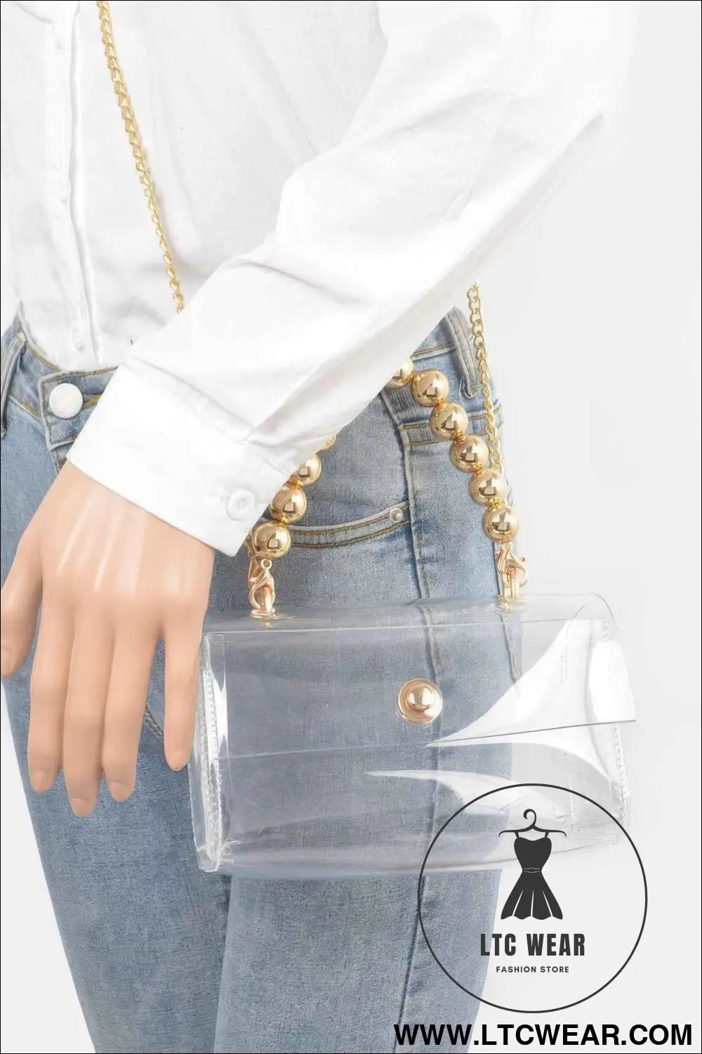 Transparent Ccb Handle Flap Clutch