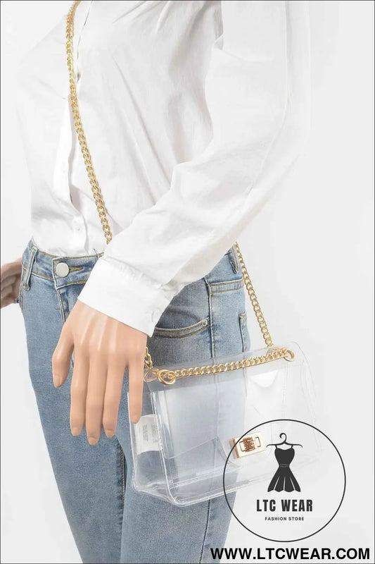 Transparent Flap Crossbody Bag