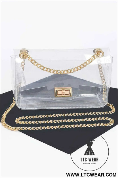 Transparent Flap Crossbody Bag
